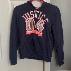 girls size 14 justice zip up